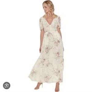 LoveShackFancy Ariel Silk Floral Maxi  dress